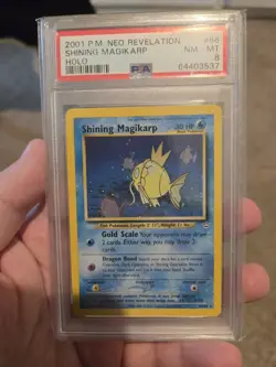 Pokemon Neo Revelation Shining Magikarp Holo Card 66/64 Vintage PSA 8 - Image 1