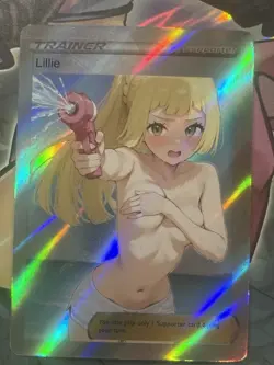 Pokemon Lillie Anime Waifu Custom DIY Trainer Art Sexy Pokemon card - Image 1