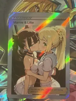 Pokemon Marnie & Lillie Anime Waifu Custom DIY Trainer Art Sexy Pokemon card - Image 2