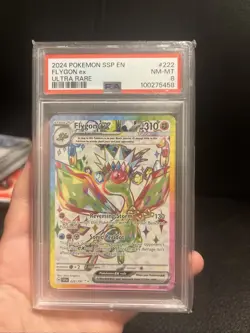 Pokemon Flygon EX Card Surging Sparks 222/191 PSA 8 - Image 1