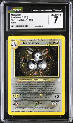 CGC 7 NM Magneton 2001 Neo Revelation 10/64 Holo Pokemon Card psa - Image 1