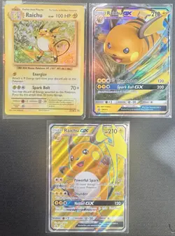 Pokemon Raichu Card Lot Bundle Holofoil GX Pokemon Evolutions TCG Game Bundle. - Image 1
