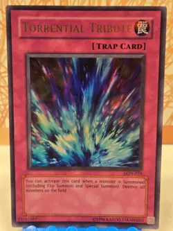 YU-GI-OH! "Torrential Tribute" Ultra Rare Trap Card LON-025 Unlimited Edition - Image 1