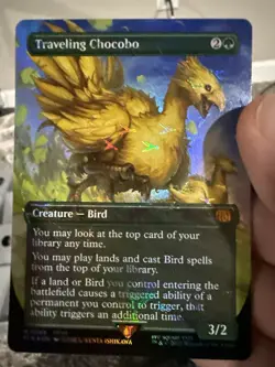 Traveling Chocobo (Borderless) (Chocobo Track Foil) MTG Magic Final Fantasy 🐥 - Image 1