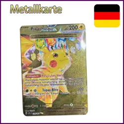 Pokemon Metal Cards in Deutsch Terastal Pikachu Arceus Charizard DIY Trading - Image 1
