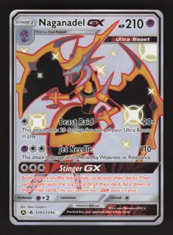 Naganadel GX SV63/SV94 Hidden Fates Holo Full Art Pokemon Card - Image 1