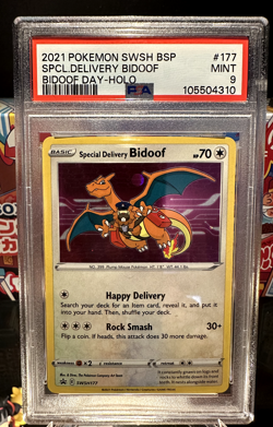 Pokemon Special Delivery Bidoof Day P.M. Center Holo Promo SWSH177 PSA 9 Mint - Image 1