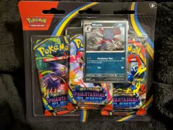 Pokemon TCG Mega Evolution Phantasmal Flames 3 Pack Blister Weavile Promo NEW - Image 1