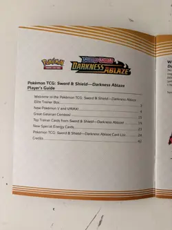 Pokemon TCG Sword And Shield Darkness Ablaze Players Guide Book New - Image 3