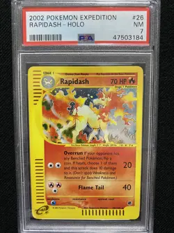 2002 Pokemon Expedition Rapidash Holo 26/165 PSA 7 NM - Image 1