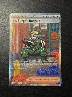 Pokemon TCG Lt. Surge's Bargain SIR Mega Evolution 185/132 NM - Image 1