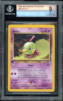 2000 Pokemon Neo Genesis #67 Natu 1st edition BGS 9 Mint - Image 1