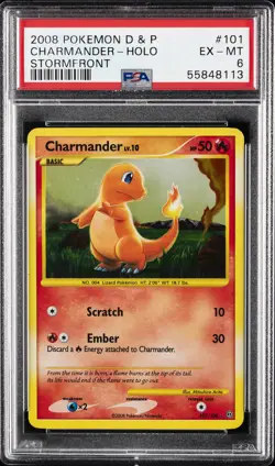 2008 POKEMON DIAMOND & PEARL STORMFRONT #101 CHARMANDER-HOLO PSA 6 - Image 1