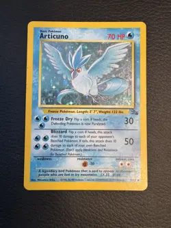 Pokemon TCG Articuno Fossil 2/62 Holo Unlimited Holo Rare - Image 1