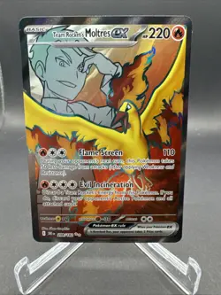 Pokemon TCG Team Rockets Moltres EX Full Art Destined Rivals 208/182 - Image 1
