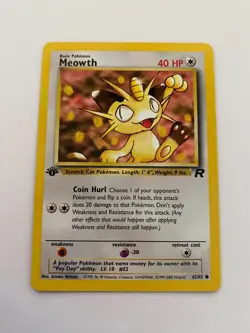 Meowth 62/82 Pokemon Team Rocket 1st Edition Common NM/MINT 2000 box-S3 - Image 1