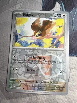 Play Pokemon TCG Pidgey 016/165 Scarlet Violet 151 Reverse Holo League Stamped - Image 1