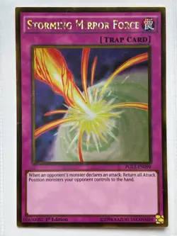 Yu-Gi-Oh Storming Mirror Force PGL3-EN099 Gold Rare 1st Edition NM - Image 1