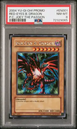 YUGIOH PCJ-EN001 RED-EYES B. DRAGON PRISMATIC SECRET RARE PSA 8 NM-MT #72329065 - Image 1