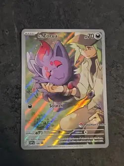 Pokemon TCG N's Zorua 189 Black Star Pokemon Center Stamped Promo Card - Image 1