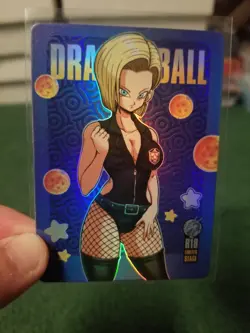 RARE ANDROID 18 DRAGON BALL R18 #2 RAINBOW FOIL WAIFU ANIME CARD - Image 2