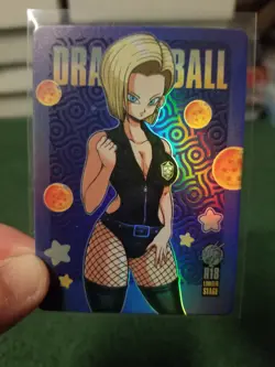 RARE ANDROID 18 DRAGON BALL R18 #2 RAINBOW FOIL WAIFU ANIME CARD - Image 3