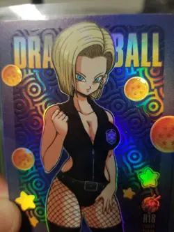 RARE ANDROID 18 DRAGON BALL R18 #2 RAINBOW FOIL WAIFU ANIME CARD - Image 4