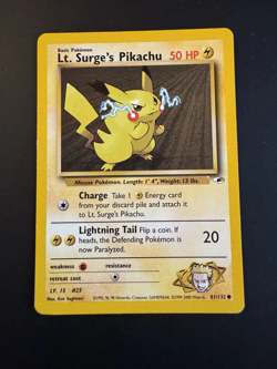 LT. SURGE’S PIKACHU 81/132 GYM HEROES RARE ENG POKEMON CARD - Image 1