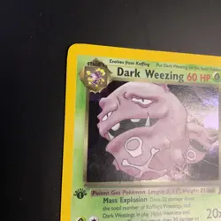 Dark Weezing 14/82 - First Edition Holo Rare MP Creased Vintage Pokemon Card - Image 3