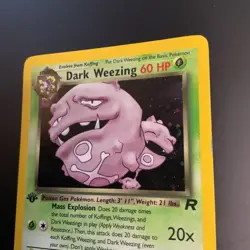 Dark Weezing 14/82 - First Edition Holo Rare MP Creased Vintage Pokemon Card - Image 4