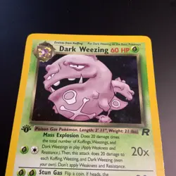 Dark Weezing 14/82 - First Edition Holo Rare MP Creased Vintage Pokemon Card - Image 5