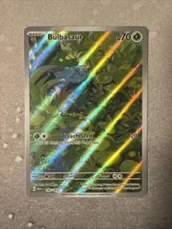 Pokemon TCG Bulbasaur Scarlet Violet-151 Illustration Rare Card 166/165 NM - Image 1