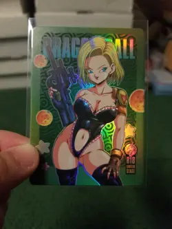 RARE ANDROID 18 DRAGON BALL R18 RAINBOW FOIL WAIFU ANIME CARD - Image 2