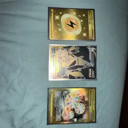 Three Mint Condition Pokemon Gold Cards (real). - Image 1