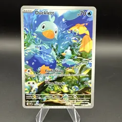 Ducklett 109/086 Pokemon TCG Scarlet & Violet White Flare Illustration Rare Card - Image 1