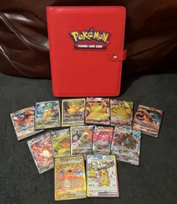 Pokemon Card Lot + Ultra Pro Premium Snap Binder [Red] - Image 1