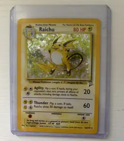 Raichu Holo Rare Swirl 2000 Pokemon Card TCG 16/130 Base Set 1 NM - Image 1