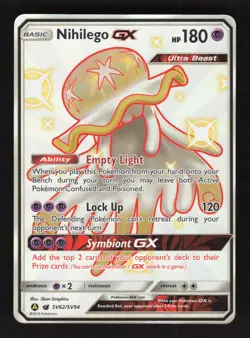 Nihilego GX SV62/SV94 Pokemon Hidden Fates Holo Full Art Card - Image 1