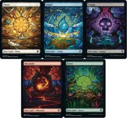 Stained Glass Lands Dominaria United (DMU) MTG Set of 5 (1 each) pack fresh - Image 1