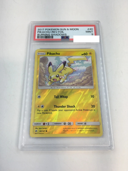 2017 Pokemon Sun&Moon Pikachu Rev. Foil Burning Shadows #40 - PSA 9 - Image 1