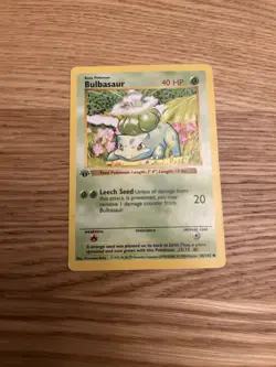 Pokemon TCG Bulbasaur 044/102 Base Set, Shadowless 1st Edition NM - Image 2