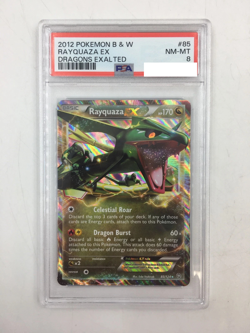 2012 Pokemon B&W Rayquaza EX #85 Dragons Exalted - PSA 8 - Image 1