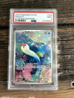 Pokemon TCG Wiglett 206/198 Scarlet & Violet Base Illustration Rare PSA 9 MT - Image 1