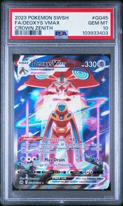 2023 POKEMON SWORD & SHIELD CROWN ZENITH #GG45 FULL ART/DEOXYS VMAX PSA 10 - 403 - Image 1