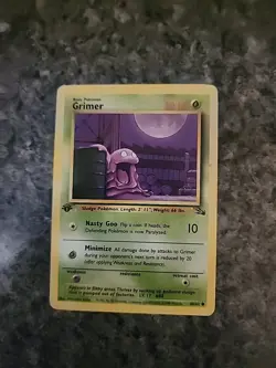 1st Edition Grimer 48/62 Common Fossil Pokemon TCG - Image 1