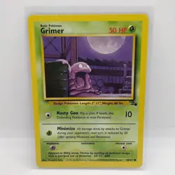 Pokemon TCG Grimer Fossil 48/62 Regular 1st Edition Common LP-NM - Image 1