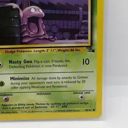 Pokemon TCG Grimer Fossil 48/62 Regular 1st Edition Common LP-NM - Image 5
