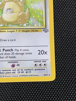 Pokemon TCG Kangaskhan Jungle 5/64 Holo Unlimited Holo Rare LP+ - Image 4