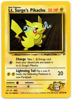 Pokemon - Gym Heroes Lt. Surge's Pikachu 81/132 LP - Image 1