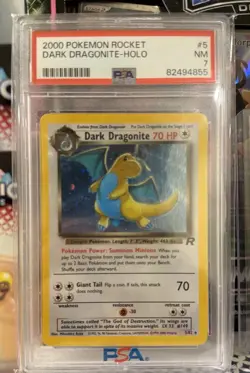 DARK DRAGONITE Pokemon Team Rocket Holo 5/82 - PSA 7 - Image 1